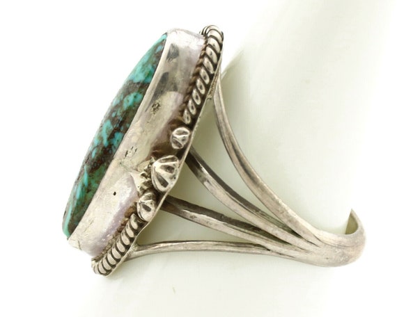 Navajo Ring .925 Silver Kingman Turquoise Artist … - image 6