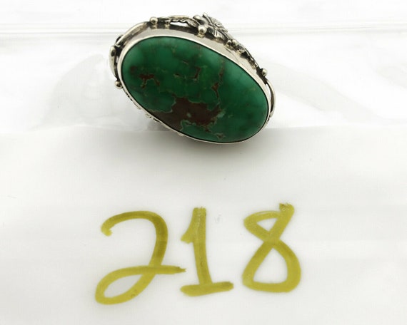 Navajo Ring .925 Silver Natural Green Turquoise N… - image 10
