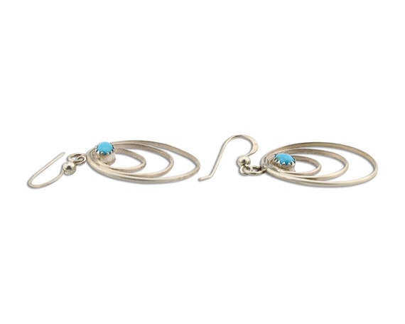 Navajo Dangle Handmade Earrings 925 Silver Blue T… - image 3