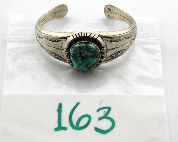 Navajo Bracelet .925 Silver Royston Turquoise Art… - image 9