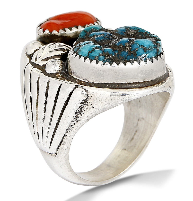 Men's Large Navajo Indian Handmade Ring 925 SOLID Silver Etsy