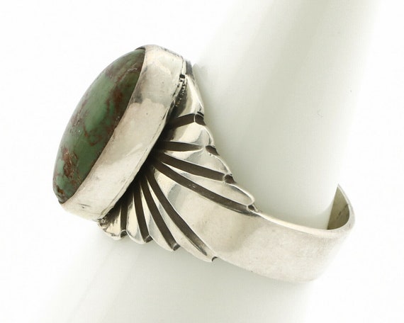 Navajo Ring .925 Silver Green Manassas Turquoise … - image 5