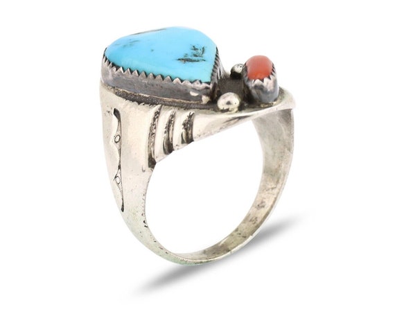 Navajo Ring 925 Silver Sleeping Beauty Turquoise … - image 2