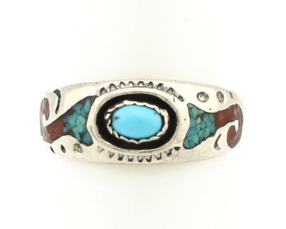 Navajo Handmade Ring 925 Silver Blue Turquoise & … - image 4