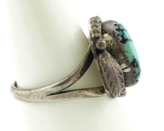 Navajo Ring 925 Silver Spiderweb Turquoise Native… - image 6
