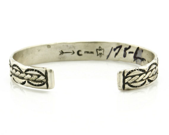 Navajo Bracelet .925 Silver Handmade Hand Stamped… - image 6