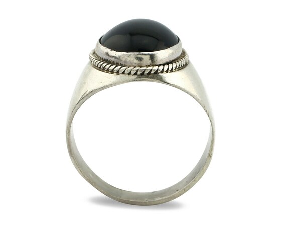 Navajo Ring .925 Silver Handmade Black Onyx Nativ… - image 3