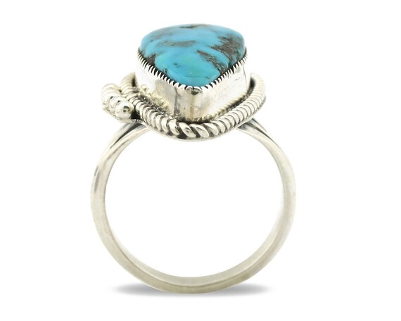 Navajo Ring 925 Silver Morenci Turquoise Native A… - image 3