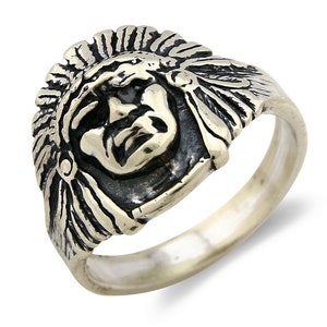 Navajo Warrior Chief Ring .925 Silver Artist Signed Wheeler C.80&#39;s Size 11