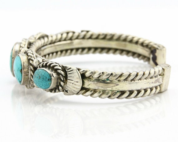 Navajo Natural Blue Turquoise Bracelet .925 Silve… - image 5