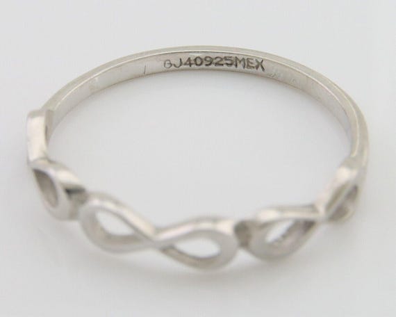Infinity Heart Promise Ring 925 Solid Silver Size… - image 7