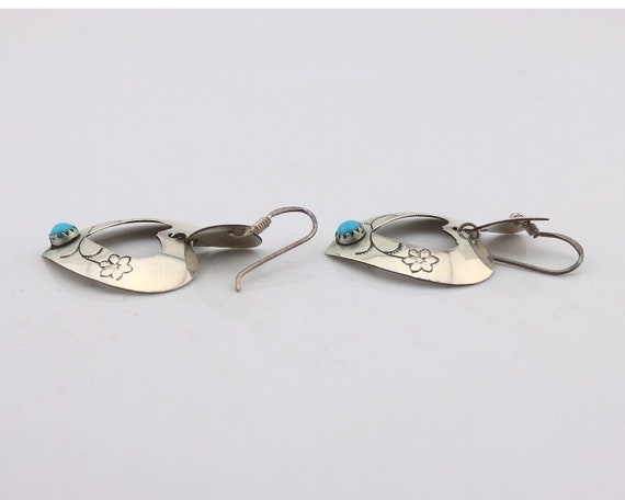 Navajo Dangle Heart Earrings Handmade 925 Silver … - image 5