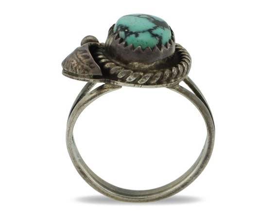 Navajo Ring 925 Silver Spiderweb Turquoise Native… - image 3