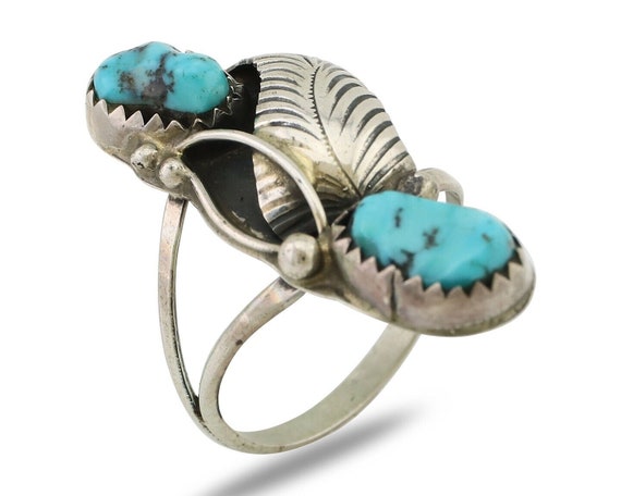 Navajo Handmade Ring 925 Silver Kingman Turquoise… - image 2