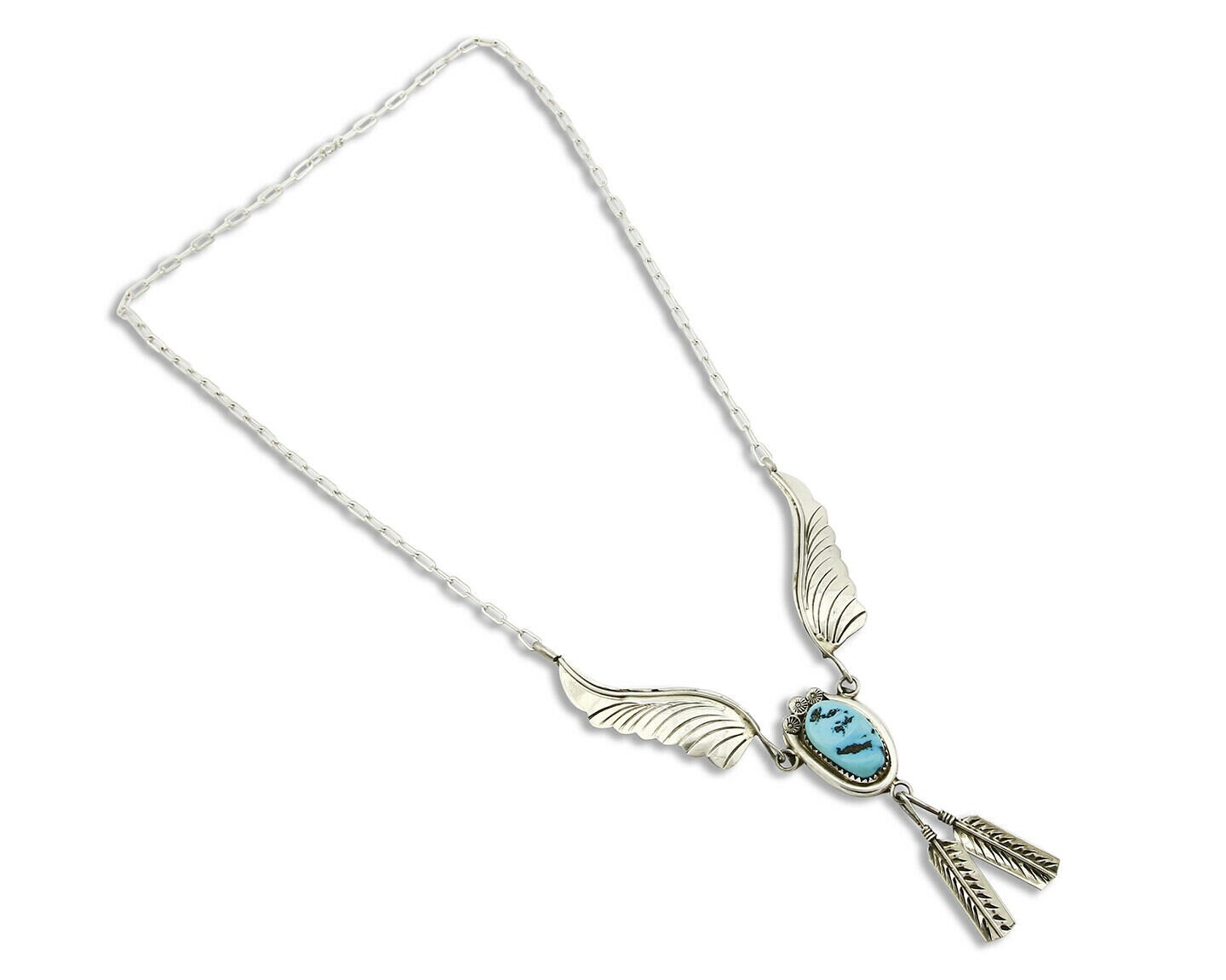 C. 1980 s Navajo Melissa Yazzie .925 Silver Blue Turquoise