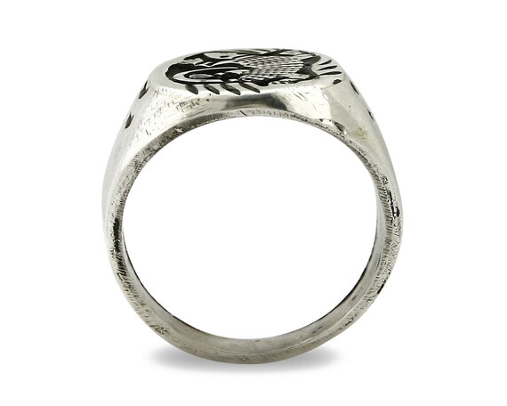 Navajo Ring .925 SOLID Silver Handmade Overlay Si… - image 3