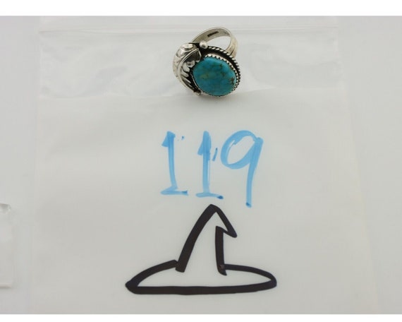 Navajo Ring 925 Silver Spiderweb Turquoise Native… - image 10
