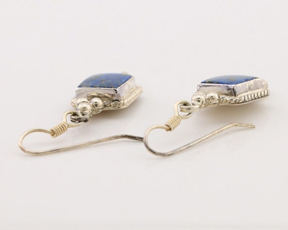 Navajo Earrings 925 Silver Natural Mined Lapis Na… - image 4