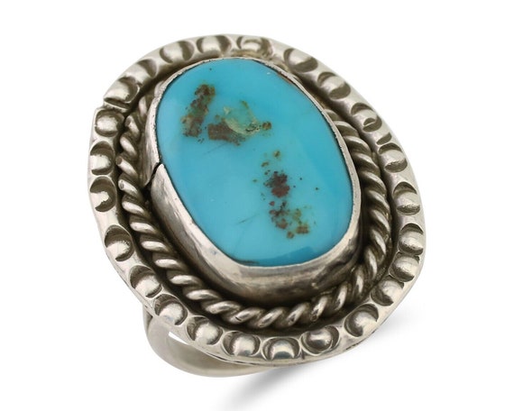 Navajo Handmade Ring 925 Silver Turquoise Native … - image 1