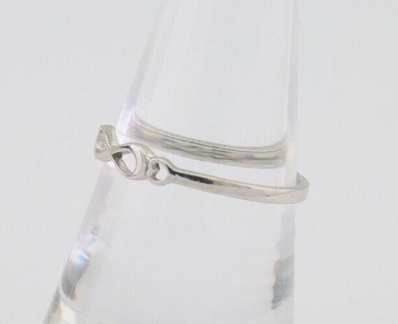 Infinity Heart Promise Ring 925 Solid Silver Size… - image 5