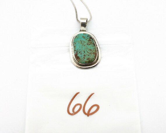 Navajo Necklace .925 Silver Kingman Turquoise Art… - image 10