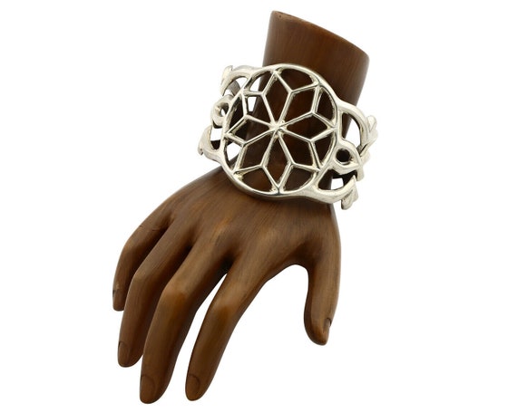 Navajo Sand Cast Bracelet .925 Silver Native American Artist