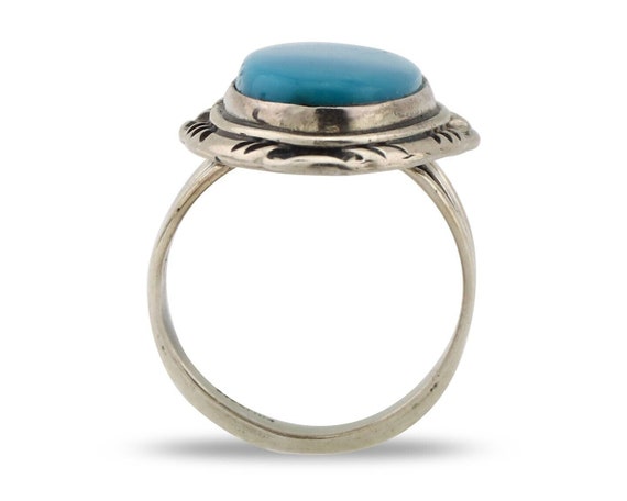 Navajo Ring 925 Silver Blue Gem Turquoise Native … - image 3