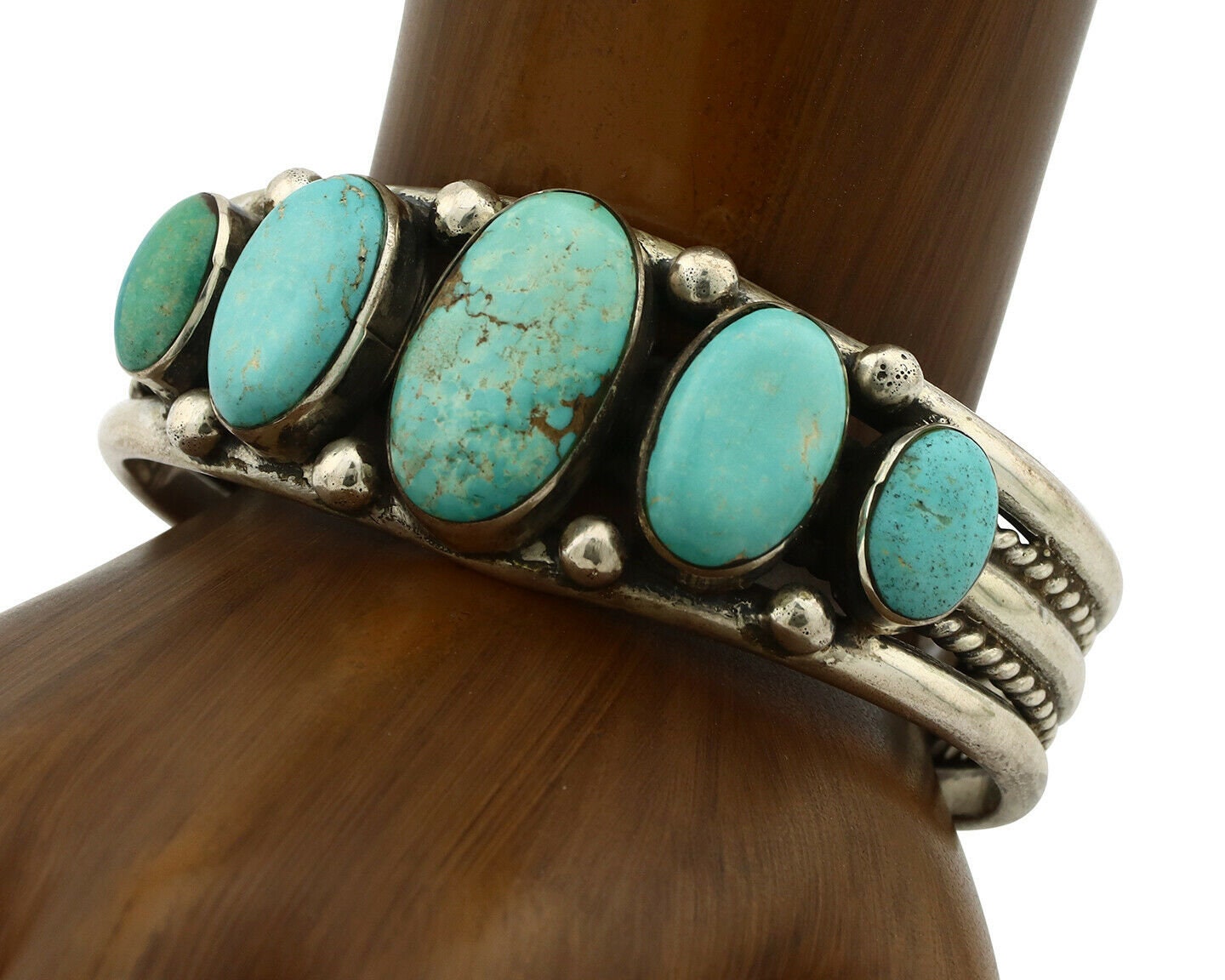 完璧わいふによる Silver .925 Bracelet Navajo Castle Artist Turquoise Dome アクセサリー