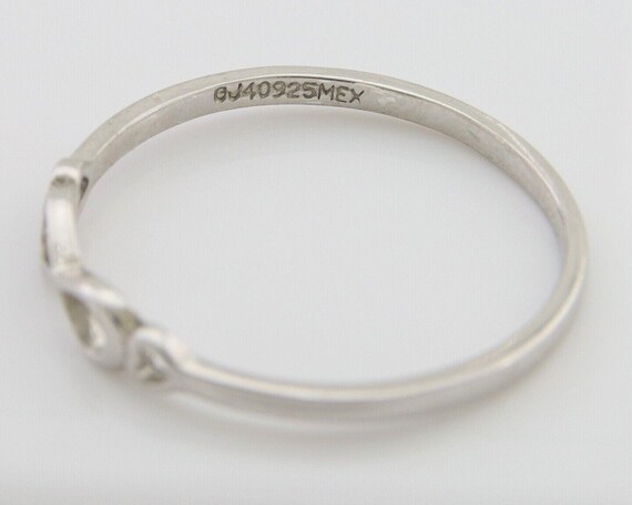 Infinity Heart Promise Ring 925 Solid Silver Size… - image 7