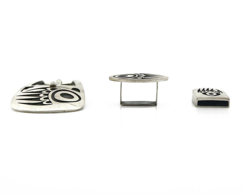 Hopi Ranger Belt Buckle .925 SOLID Silver Handmade Artist Mitchell ...