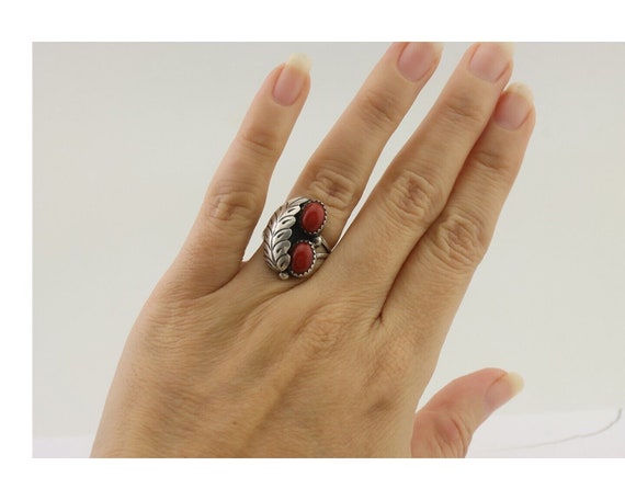 Navajo Handmade Ring 925 Silver Natural Mediterra… - image 8