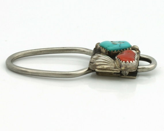 Navajo Key Chain .925 Silver Spiderweb Turquoise … - image 4