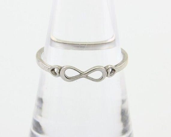 Infinity Heart Promise Ring 925 Solid Silver Size… - image 4