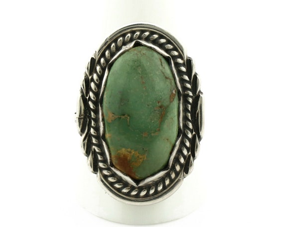 Navajo Ring .925 Silver Natural Green Turquoise S… - image 4