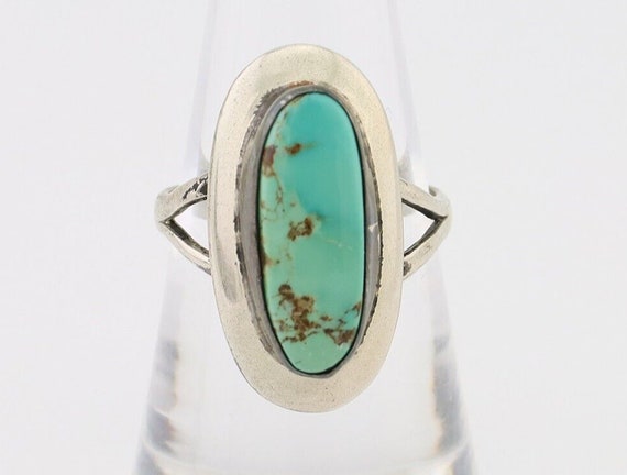 Navajo Ring 925 Silver Kingman Turquoise Artist S… - image 4