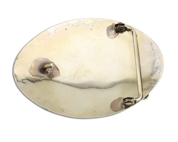 Navajo Horse Belt Buckle Nickle Silver Gemstone Handmade  display picture 2