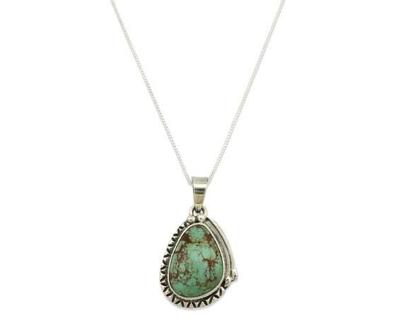 Navajo Necklace .925 Silver Kingman Turquoise Sig… - image 3