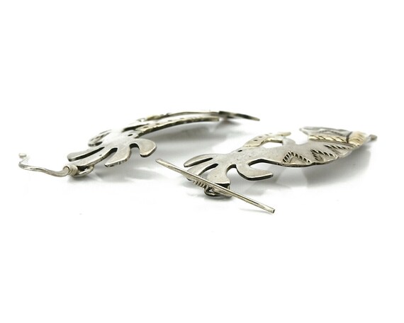 Navajo Dangle Earrings .925 Silver & 14k Solid Ye… - image 4