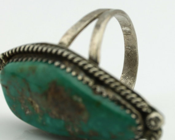 Navajo Ring .925 Silver Natural Aqua Turquoise Si… - image 8