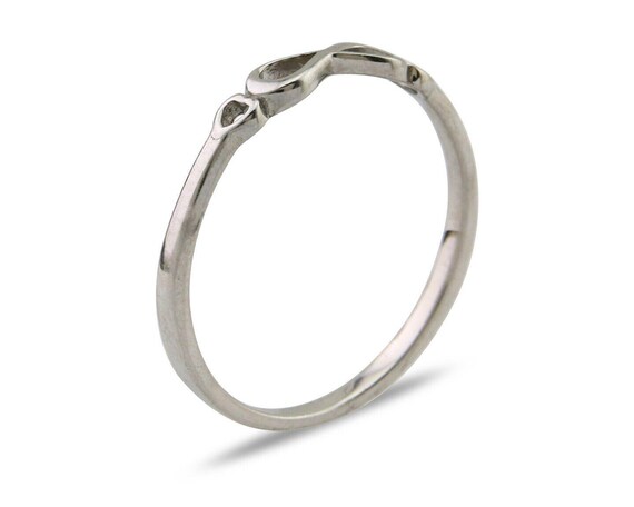 Infinity Heart Promise Ring 925 Solid Silver Size… - image 2