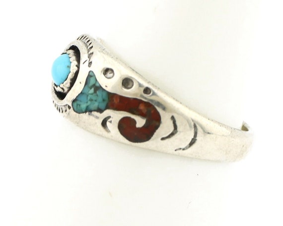 Navajo Handmade Ring 925 Silver Blue Turquoise & … - image 5