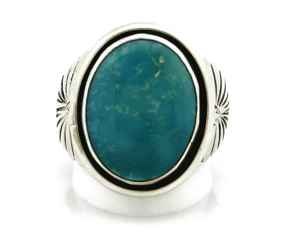 Navajo Ring .925 Silver Turquoise Handmade Signed… - image 4