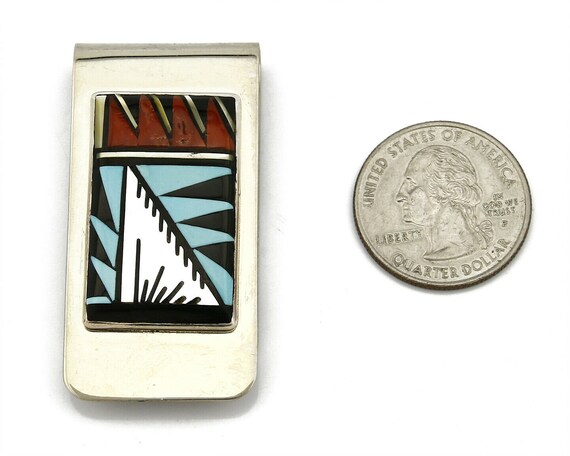 Zuni Signed C Booque Money Clip .925 Sterling Mul… - image 7