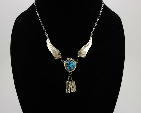 Navajo Necklace .925 Silver Sleeping Beauty Turqu… - image 8