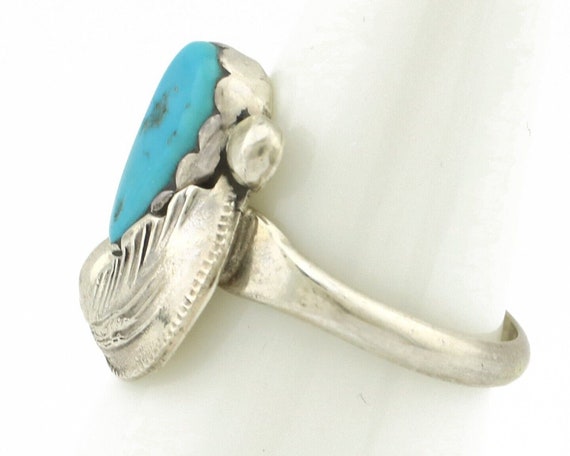 Zuni Ring 925 Silver Natural Mined Blue Turquoise… - image 5