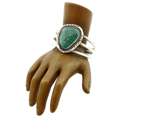 Women's Navajo Bracelet .925 Silver Royston Turqu… - image 3