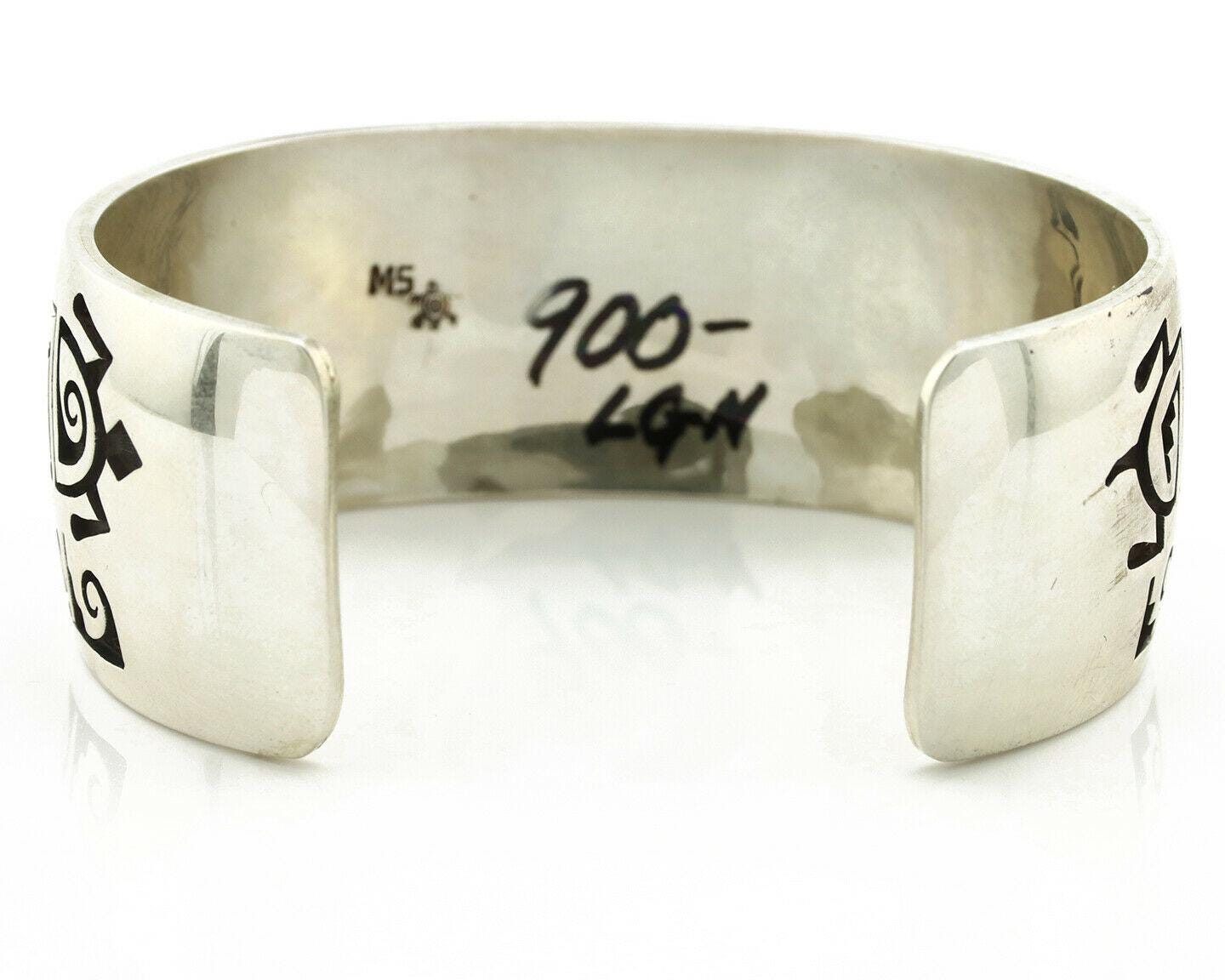 Hopi Turtle Bracelet .925 Silver Artist Signed Mitchell Sockyma C