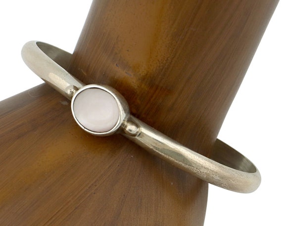 Navajo Bracelet .925 Silver White Sea Shell Nativ… - image 1