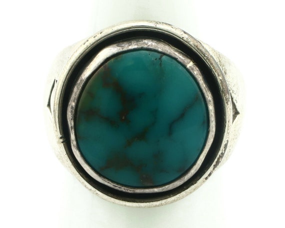 Navajo Ring .925 Silver Spiderweb Turquoise Nativ… - image 4