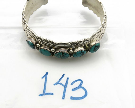 Navajo Bracelet .925 Silver Spiderweb Turquoise A… - image 9